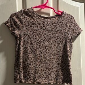 Cat & Jack Brown Patterned Short Sleeve Tee